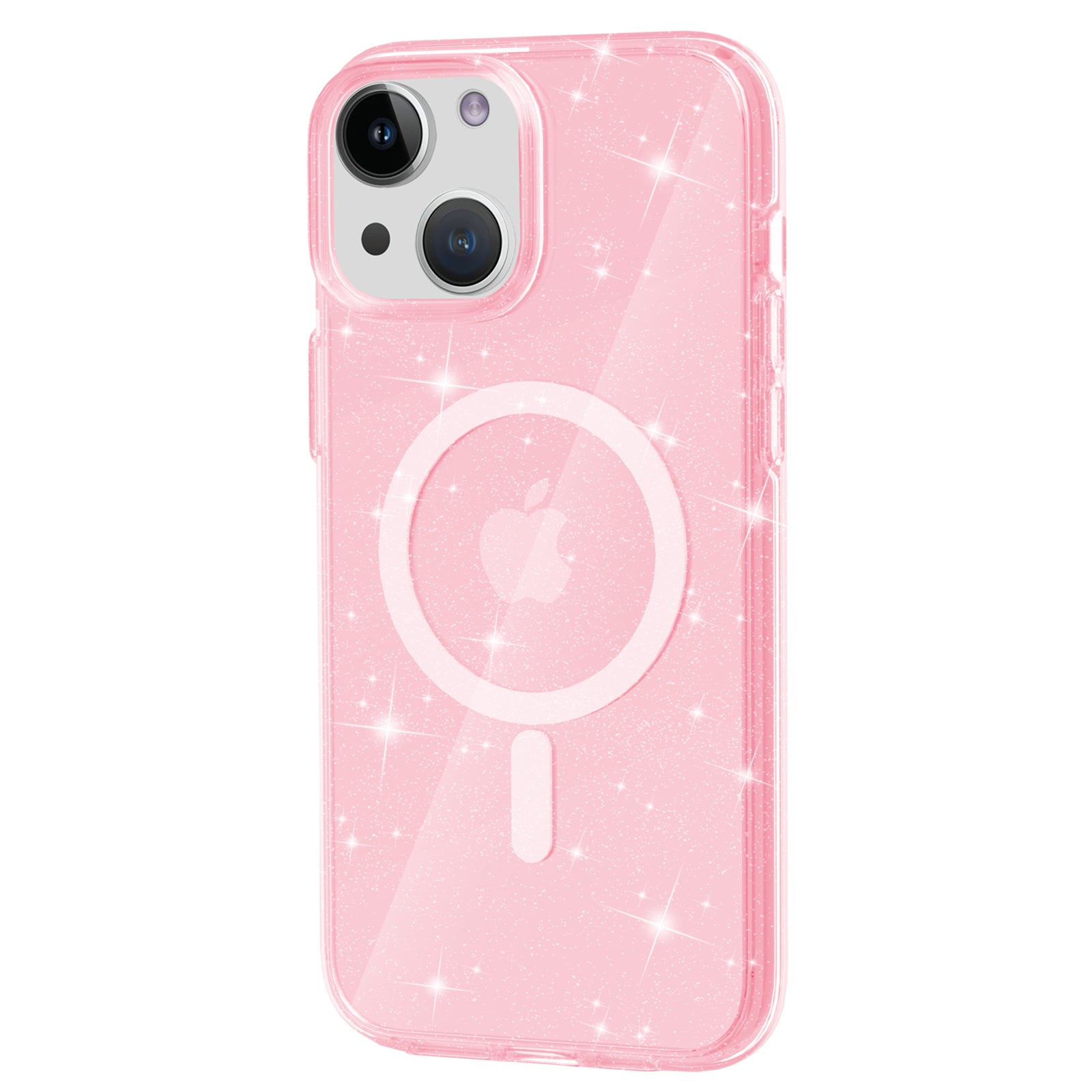 Glitter Back Protector Case for iPhone 15 Plus Hard PC Soft TPU Compatible with MagSafe Phone Cover Glitter Back Protector Case for iPhone 15 Plus Hard PC Soft TPU Compatible with MagSafe Phone Cover
